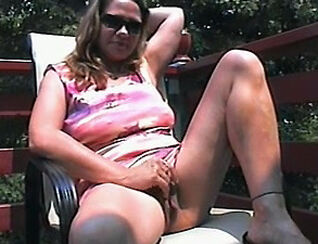 Obese ultra-kinky gal milks and blows a load on balcony.
