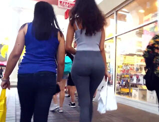 2 awesome backsides in stretch pants in jummy hidden cam vid